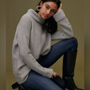Pilcro gray cowl neck sweater, Sz Small, Anthropologie